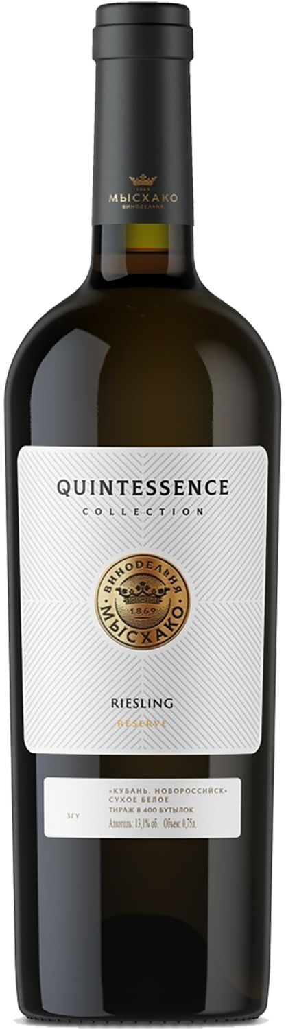 Квитэссенция Рислинг Резерв Кубань. Новороссийск ЗГУ Мысхако 0.75 л