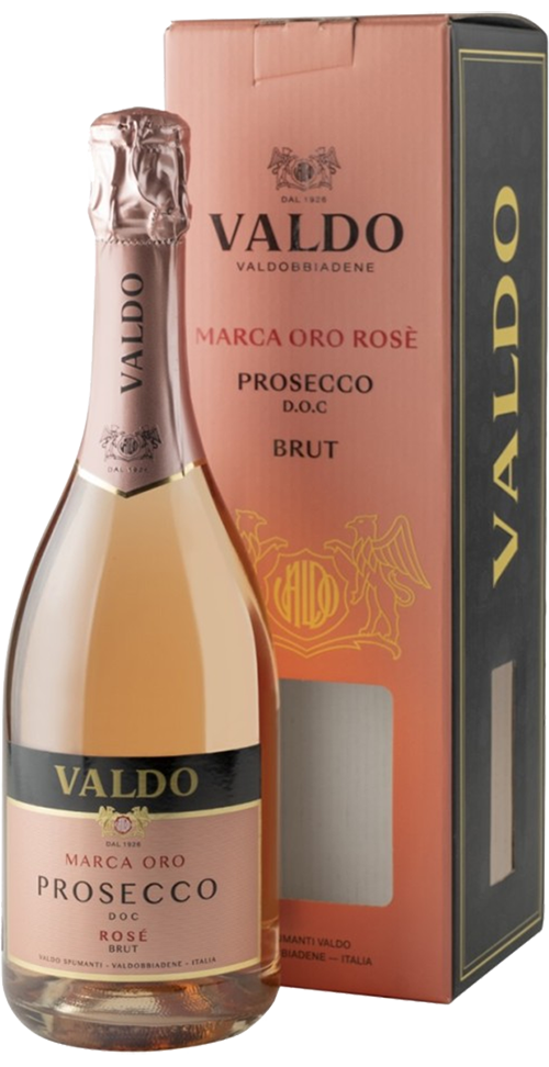 Игристое вино и шампанское Valdo Marca Oro Prosecco DOC Rose Brut (gift box) Вальдо Марка Оро Просекко DOC Розе Брют в подарочной упаковке 0.75 л