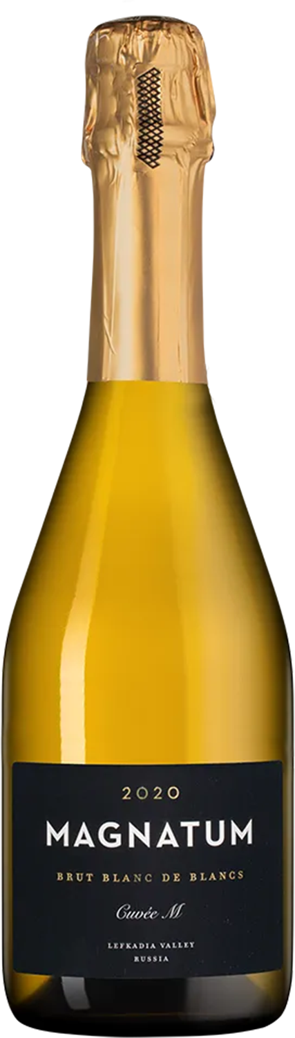 Игристое вино и шампанское Magnatum Cuvee Blanc de Blancs Brut Kuban'. Krymsk Lefkadia Valley Магнатум Кюве Блан де Блан Брют Кубань. Крымск ЗГУ Долина Лефкадия 0.75 л